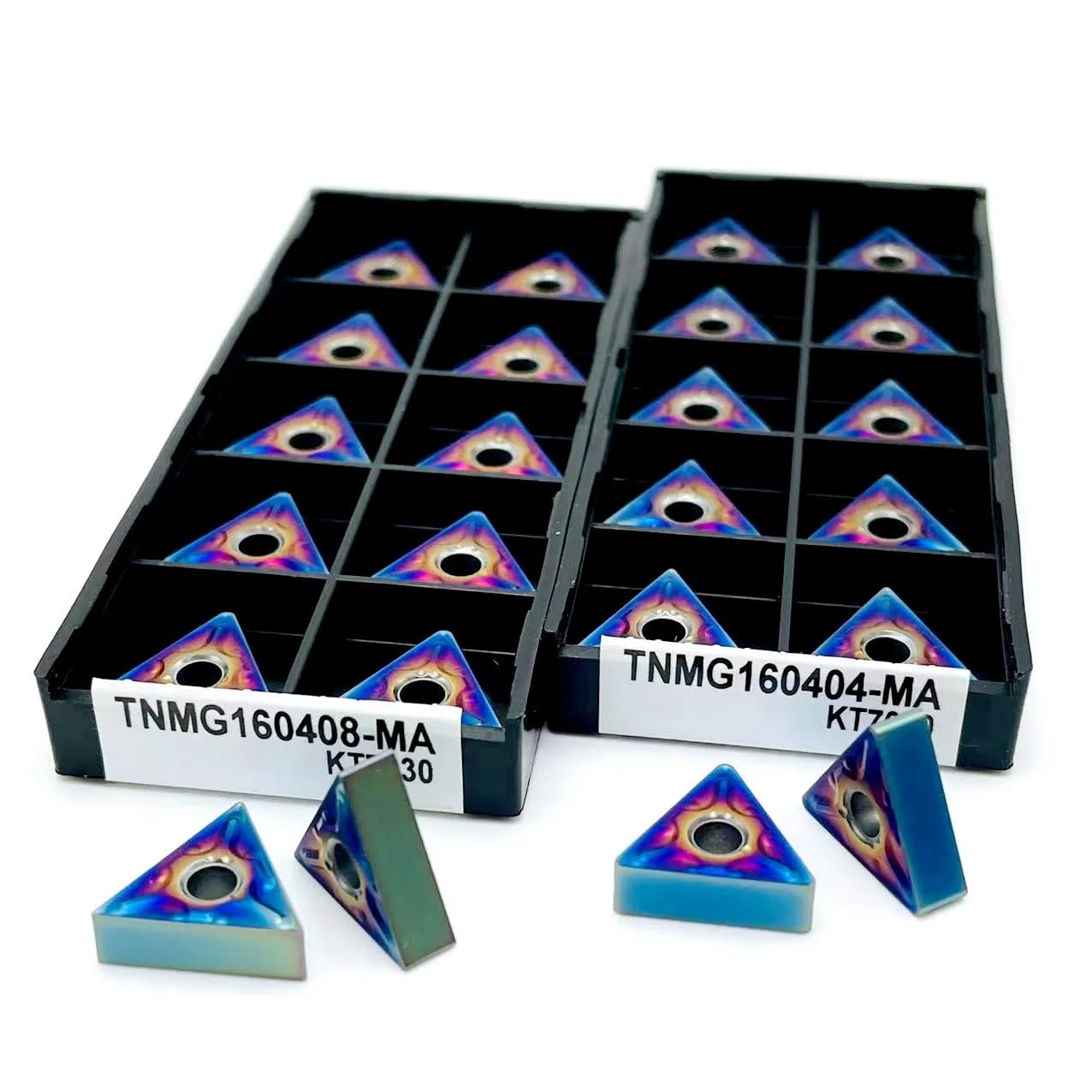 10pcs TNMG160404 TNMG160408 MA KT7030 CNC Carbide Inserts for Steel Turning Cutting Tools, Blue CNC Milling Blades CNC Lathe Insert Blade(TNMG160404 MA KT7030)