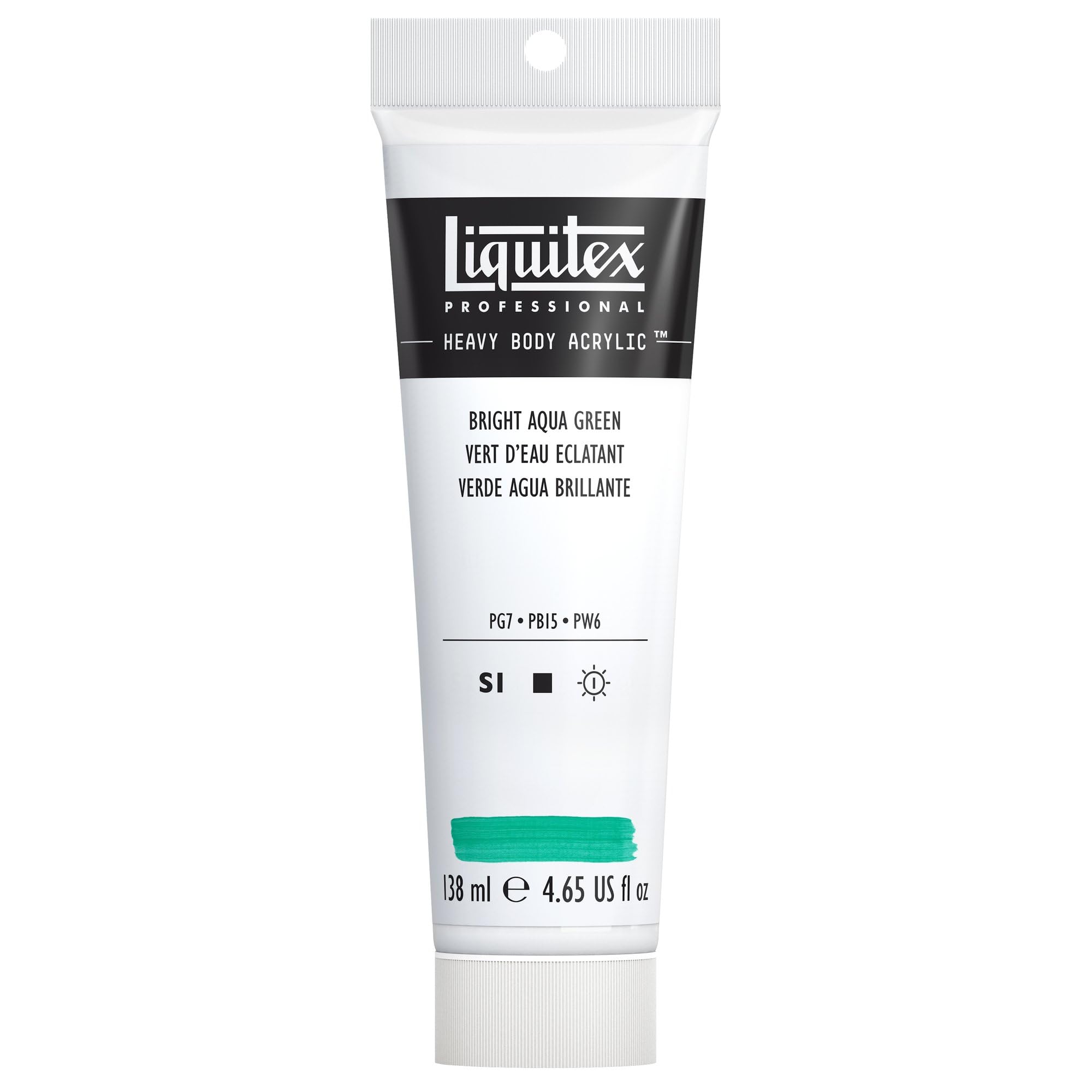 Liquitex 4417660 Professional Heavy Body Acrylfarbe in Künstlerqualität mit ausgezeichneter Lichtechtheit in buttriger Konsistenz, 138ml Tube - Aquagrün Leuchtend