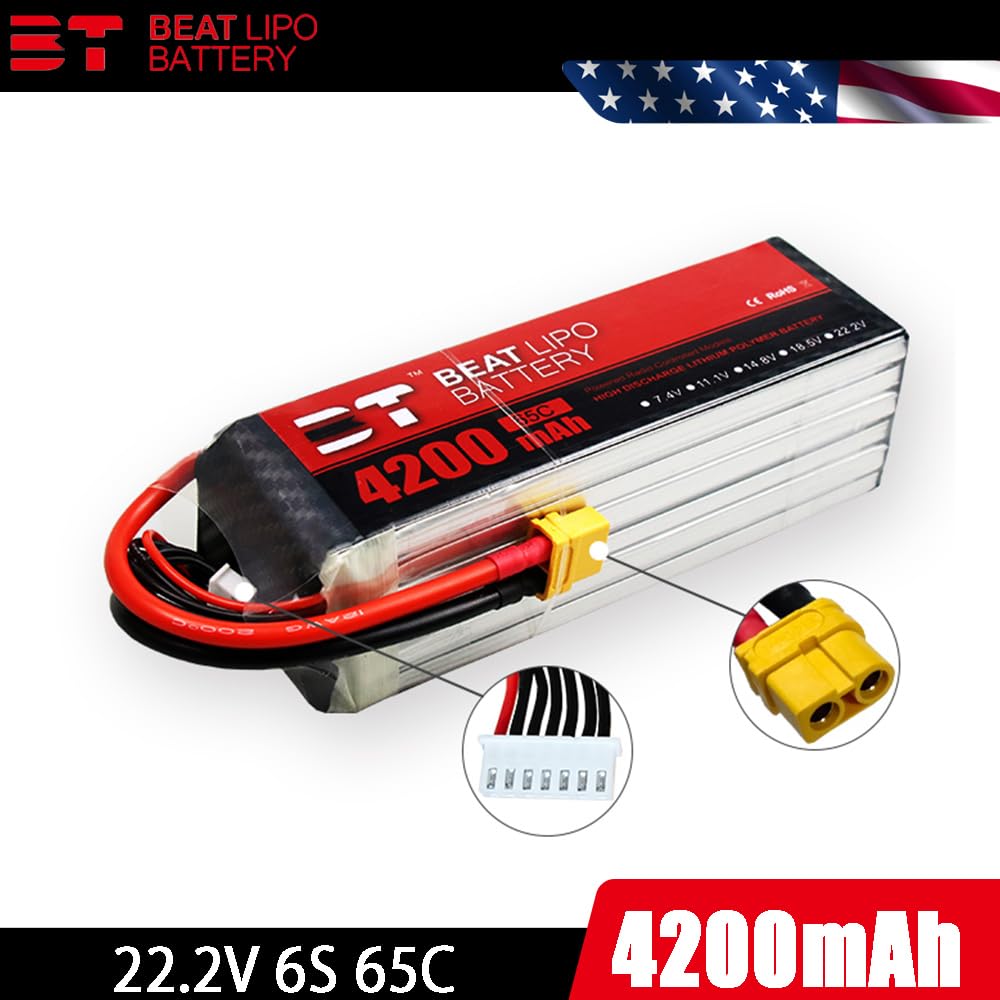 batterie lipo 65 c Amazon.com: BEATLIPO 22.2V Lipo Battery 6S 65C 4200mAh Lipos with XT-60  Connector for RC Car Trucks 1/8 1/10 RC Vehicles : Toys & Games