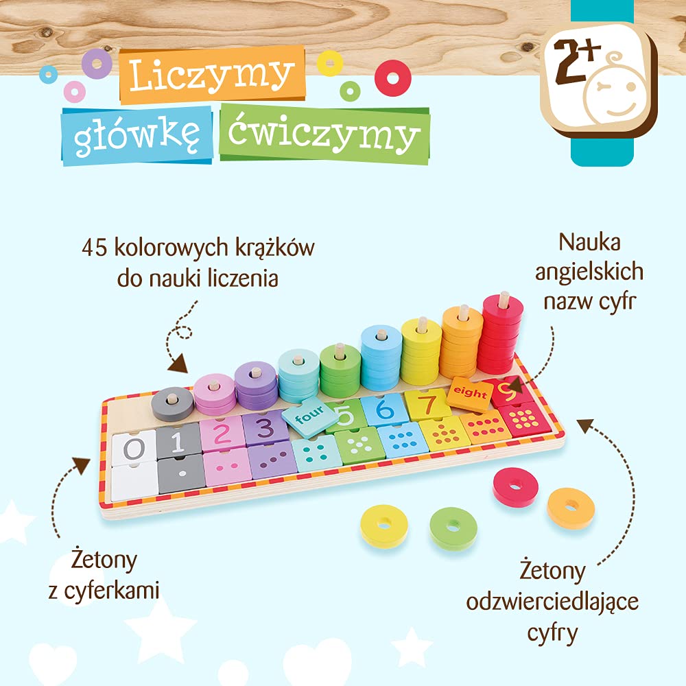 Trefl Liczymy Główkę Ćwiczymy Zabawka Drewniana dla Dzieci od 12 miesiąca życia