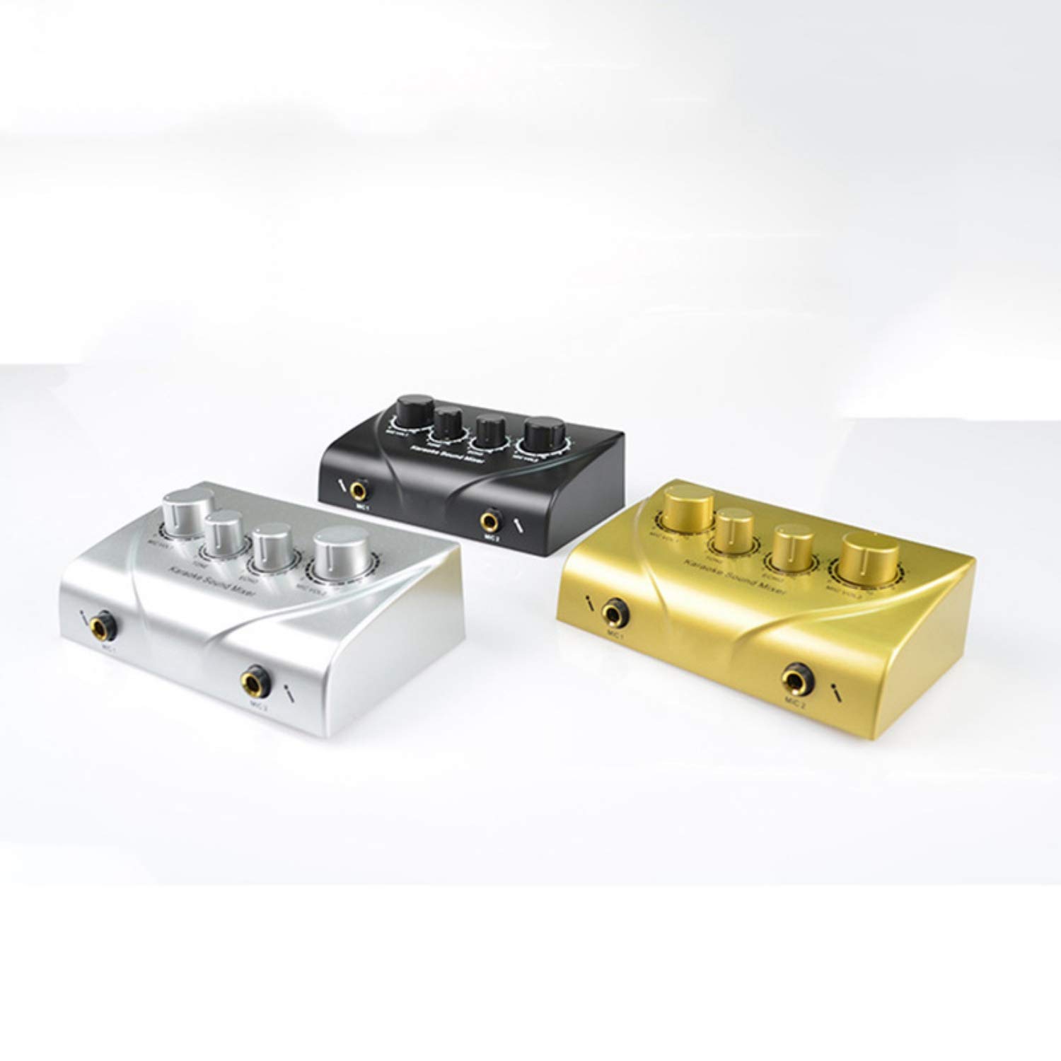 Portable Dual Mic Input Audio Mixer Audio per Amplificatore E Microfono Karaoke Ok Mixer Nero Spina Europea