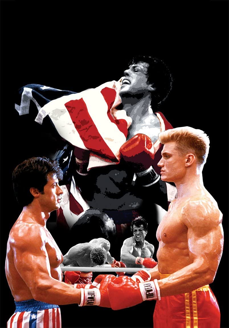 Rocky 4 Jason Edmiston Sylvester Stalone 1 A0 Poster on Canvas - Movie Art Poster in varie dimensioni per idee soggiorno o camera da letto. Immagini di film cult senza bordi Classic Iconic 70s 80s 90
