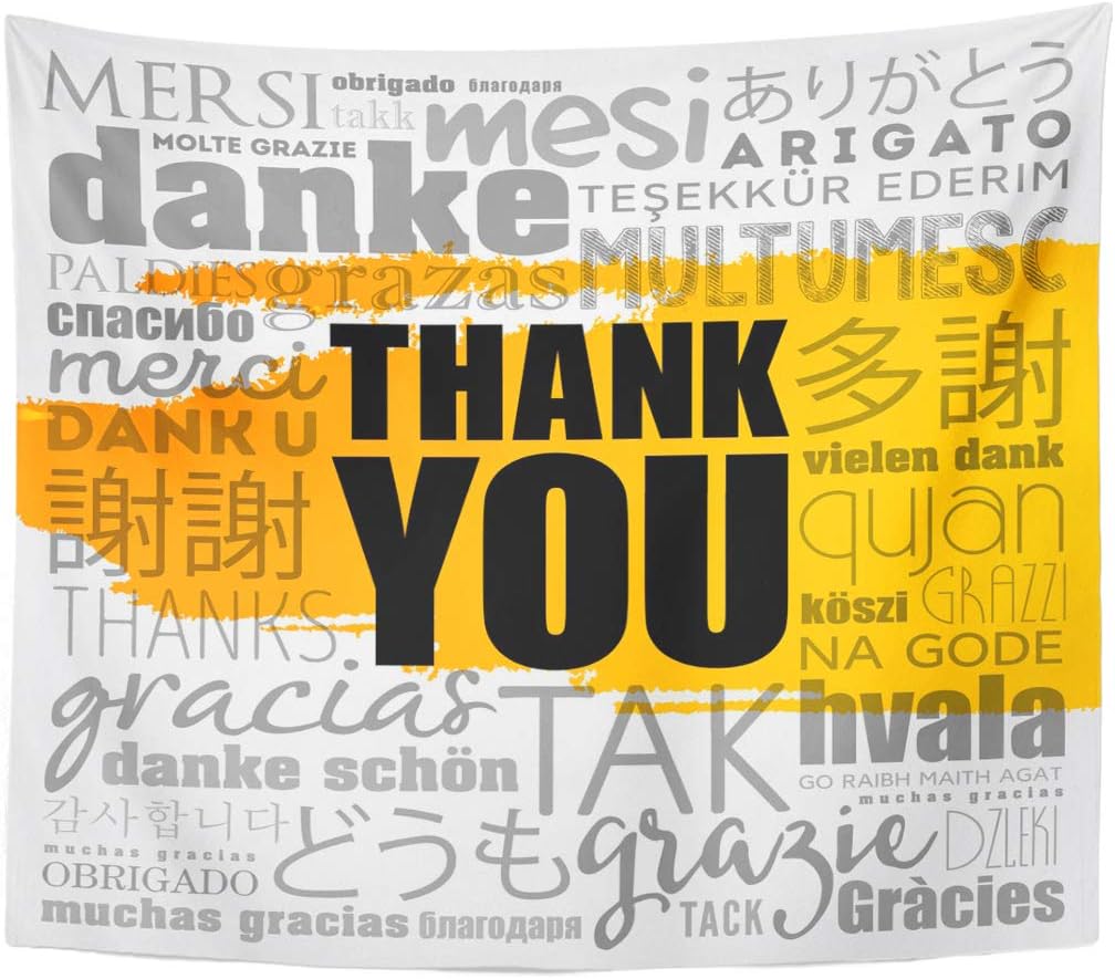 pix Word Thank You Collage emvency tapestry appreciation gratitude thank you word cloud in different languages global collage home decor wall hanging for living room bedroom
