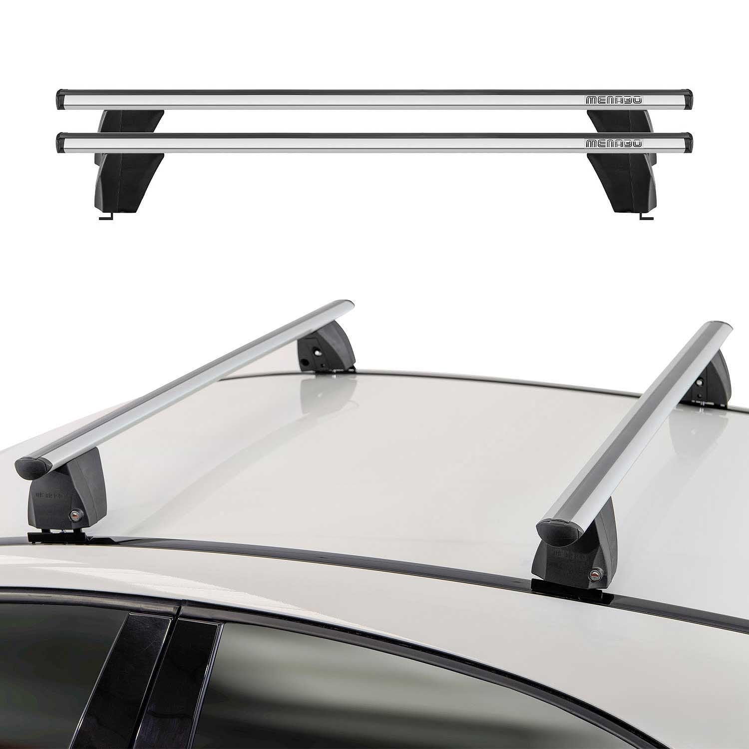 OMAC Barre Portatutto Trasversali Alu per Mercedes A Klasse W177 2018-2026 – Bloccabile – Scanalatura a T – Testato City Crash – Max. 75 kg Argento