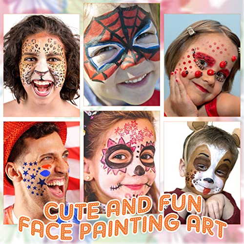 24 Pieces Face Paint Stencils Face Body Painting Stencils Tattoo Painting Templates Face Tracing Stencils For Kids Holiday Halloween Makeup Body Art Painting Tattoos Painting (Vivid Style) #TOP4