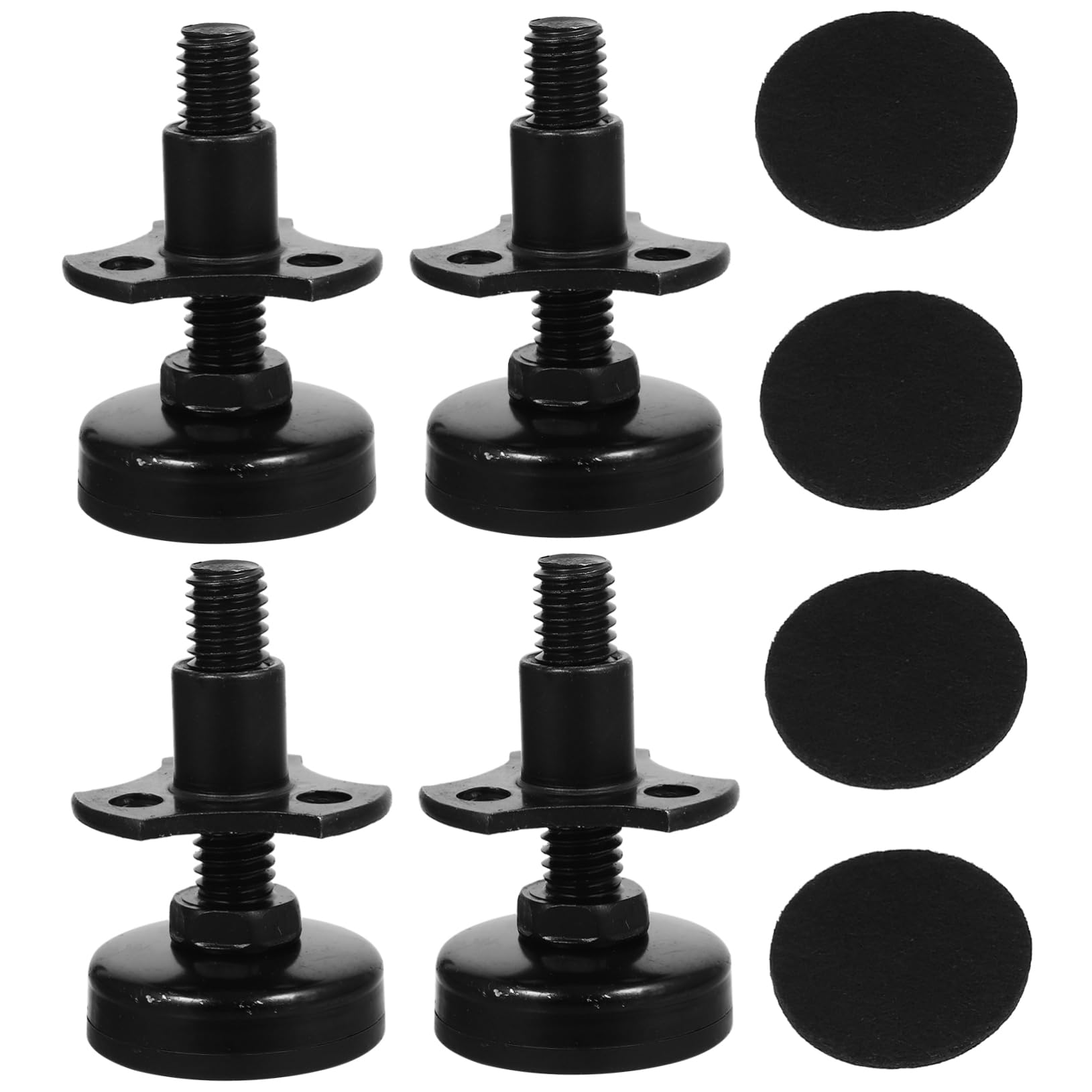 Gatuida 4 Set Livellando il tavolo dei piedi gambe piedini per mobili cenare mobilia livellatori per mobili regolabile piede livellatore per mobili livelli di mobili regolabili nylon Nero
