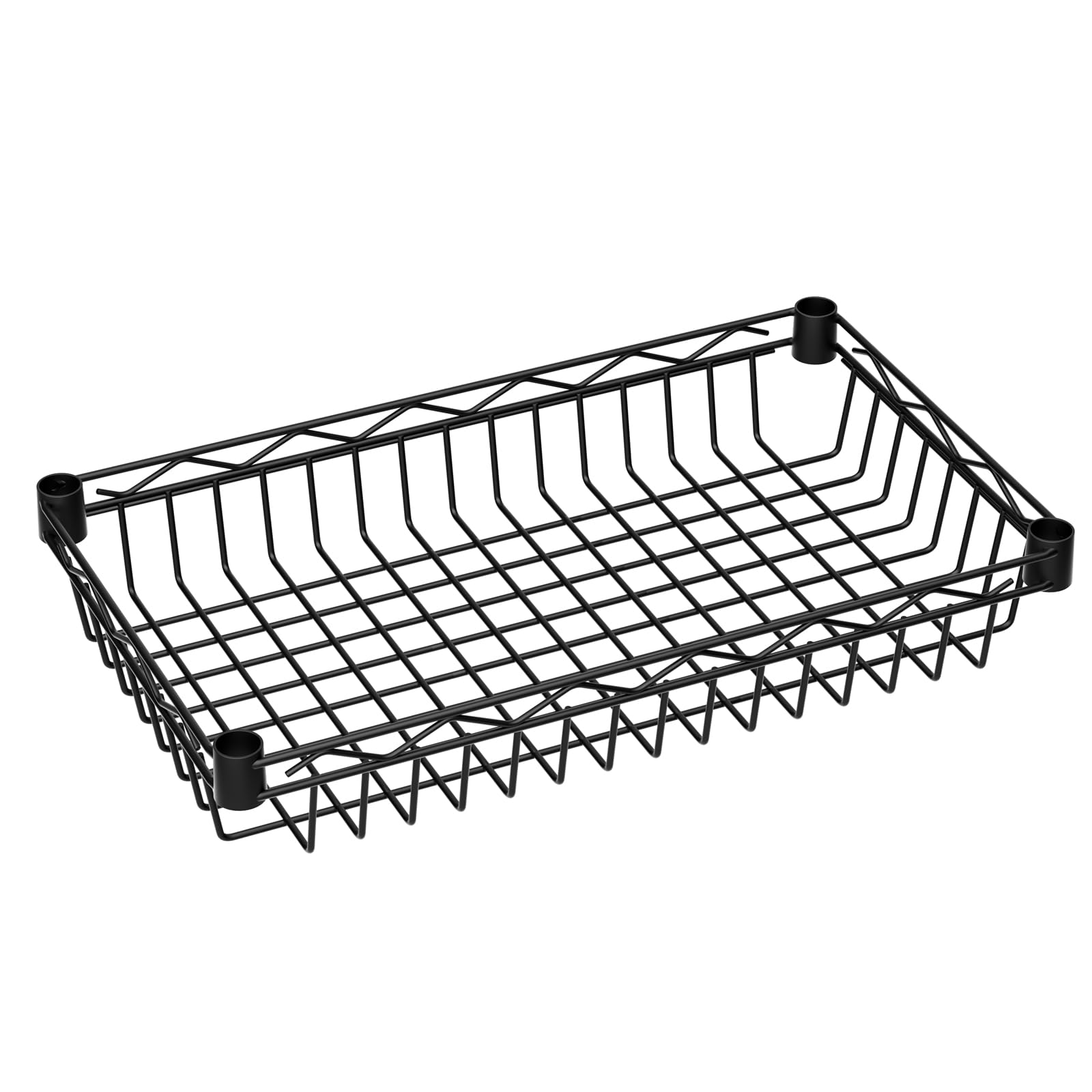 Golpart Korbregal mit 6 Etagen, Drahtregal, verstellbare Aufbewahrungsregale, großer Korb, Regal für Garage, Küche, Büro, Speisekammer, Ecke, 43,7 cm T x 12,2 cm B x 63 cm H, Schwarz