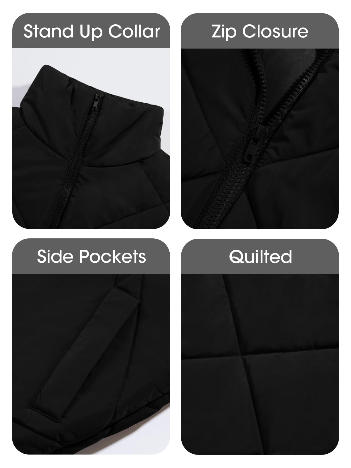 Newffr Women's Quilted Puffer Vest Sleeveless Lightweight Zip Up Jacket Winter Warm Coat Outerwear