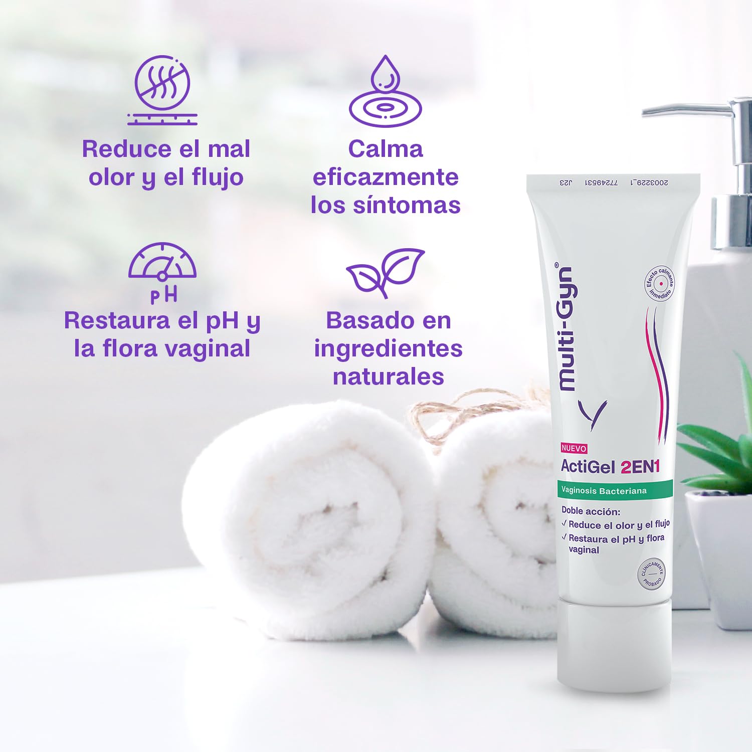 Multi-Gyn ActiGel Leczenie 2 w 1 na bakteryjne zapalenie pochwy 50ml+aplikator - Zmniejsza zapach pochwy i swędzenie dla szybkiej ulgi. Z elementami pochodzenia naturalnego, do użytku zewnętrznego w