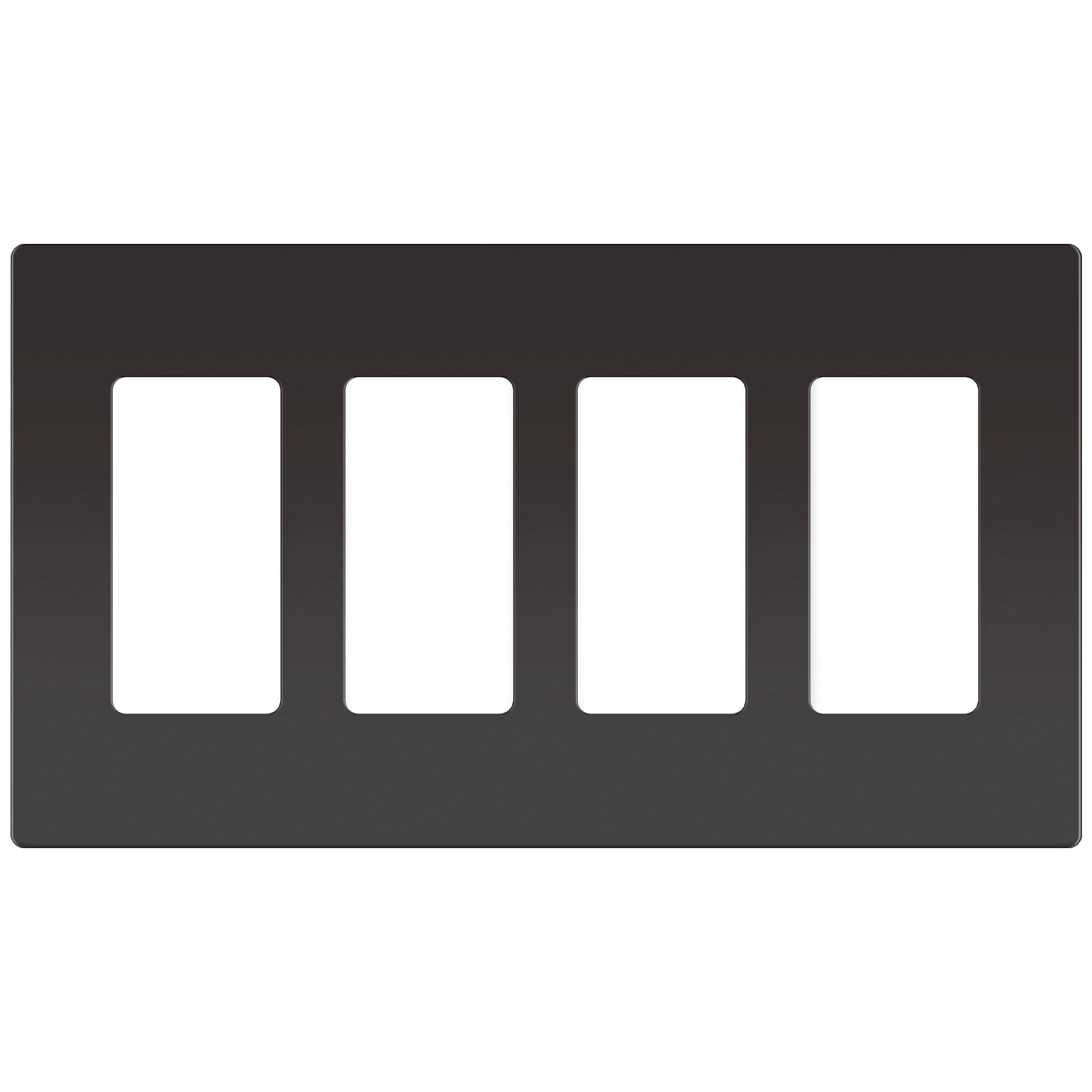 ENERLITES Elite Series Screwless Decorator Wall Plate Child Safe Outlet Cover, Gloss Finish, Size 4-Gang 4.68" H x 8.30" L, Unbreakable Polycarbonate