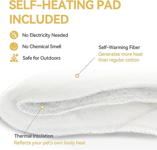 Miniatura 6 de Cama para gatos autocalentable  Tapete de doble cara para mascotas de invierno, almohadilla de calentamiento de forro polar de felpa, diseño de capa