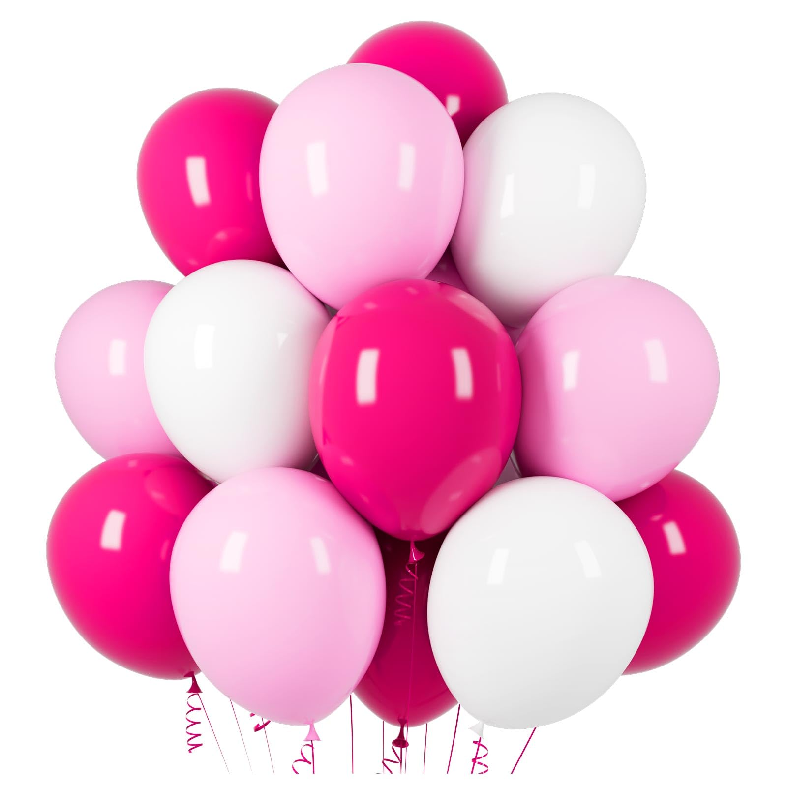 100PCS Pink White Balloons 12 inch Hot Pink Light Pink White Latex Helium Balloons for Wedding Birthday Party Decorations — image 1