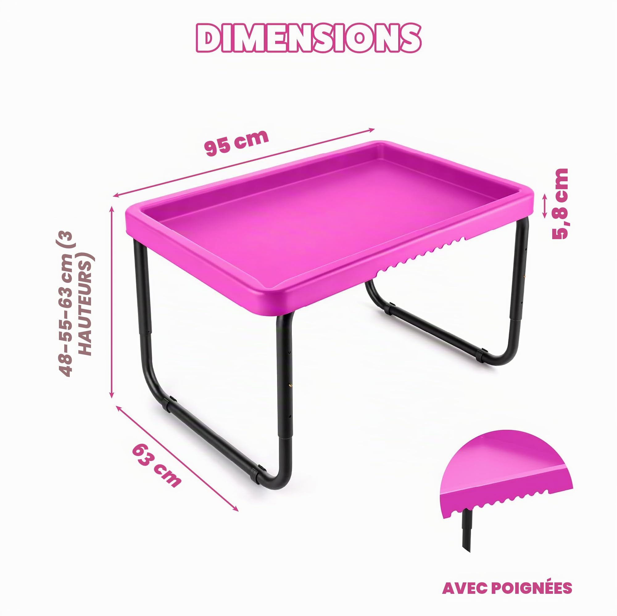 Play Tray Table d'activités sensorielles pour Enfants, Table de Jeu désordonnée, Table de Jeu pour Eau et Sable, Utilisation en extérieur et en intérieur