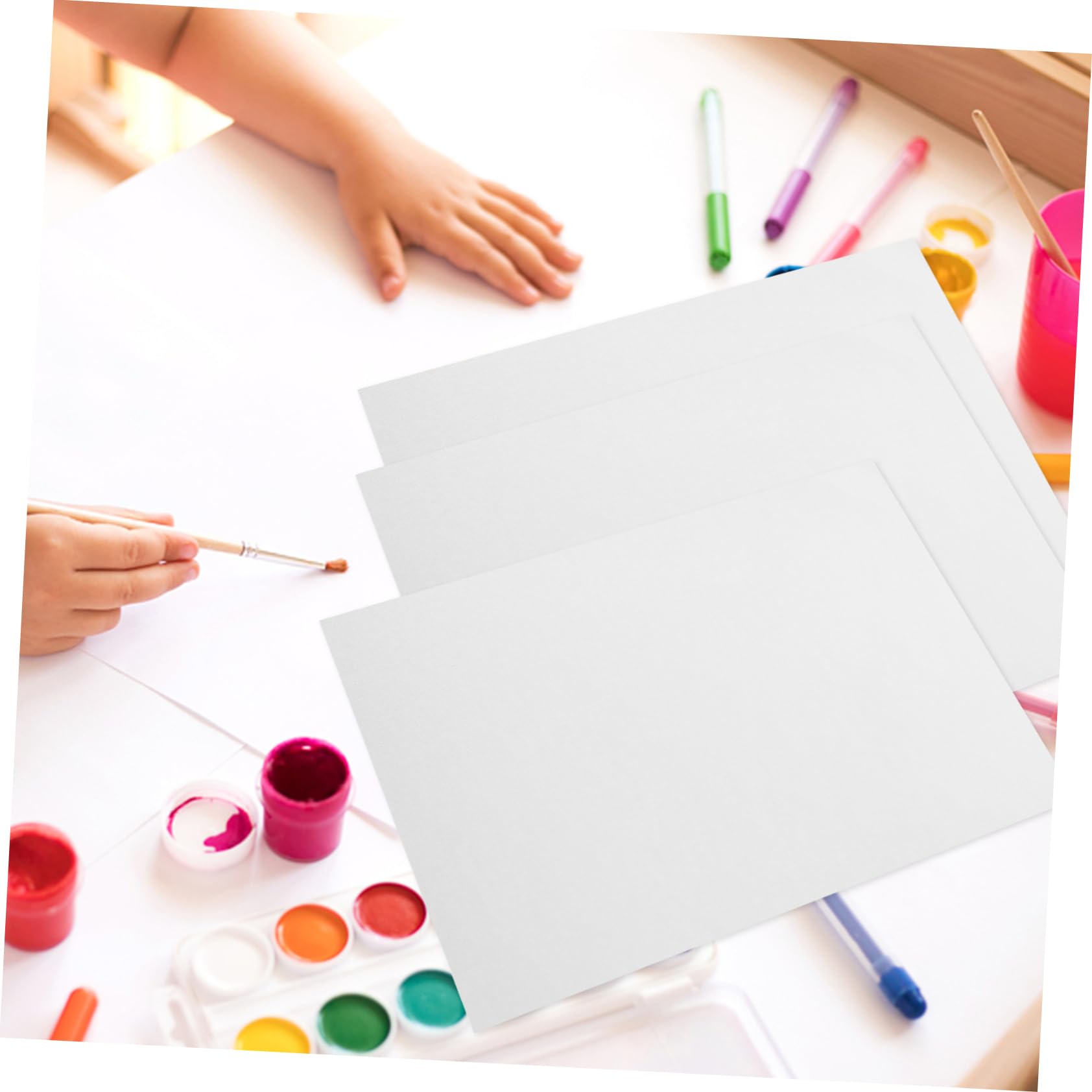 Anneome 50 Blatt Dickes Professionelles Aquarellpapier Aquarellpapier zum Malen Geeignet für Nass und Trockenmalerei Weiß