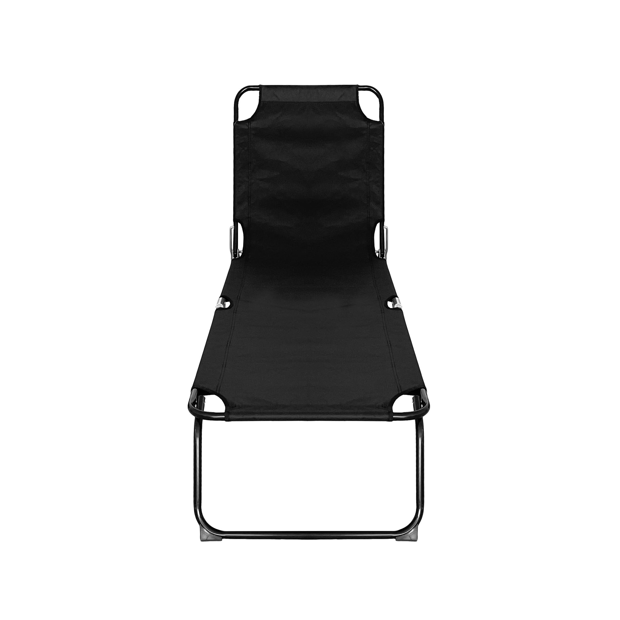 Acomoda Textil – Tumbona de Jardín Plegable y Reclinable en 3 Posiciones. Hamaca Cómoda y Resistente para Playa, Piscina, Jardín y Terraza Negro 188x55x24 cm.