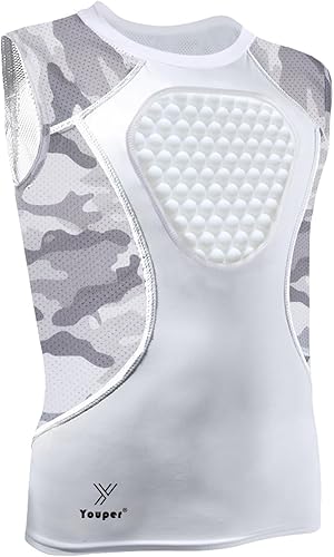 Youper Camiseta protectora acolchada para adultos, protección para el esternón, para béisbol, fútbol, lacrosse y porteros