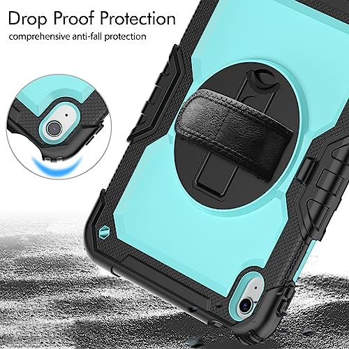 Sibeitu Case for iPad 11th (A16) 2025 & 10th Generation Case 10.9 Inch 2022 with Screen Protector, Heavy Duty Protective Cover with 360° Swivel Hand Shoulder Strap Stand for iPad 11-inch/10th Gen