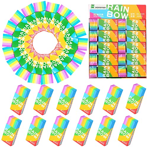 YceLon Regenbogen Bastelset - 25 Teile Mit Stiften, Radiergummis & Wuschelbällen