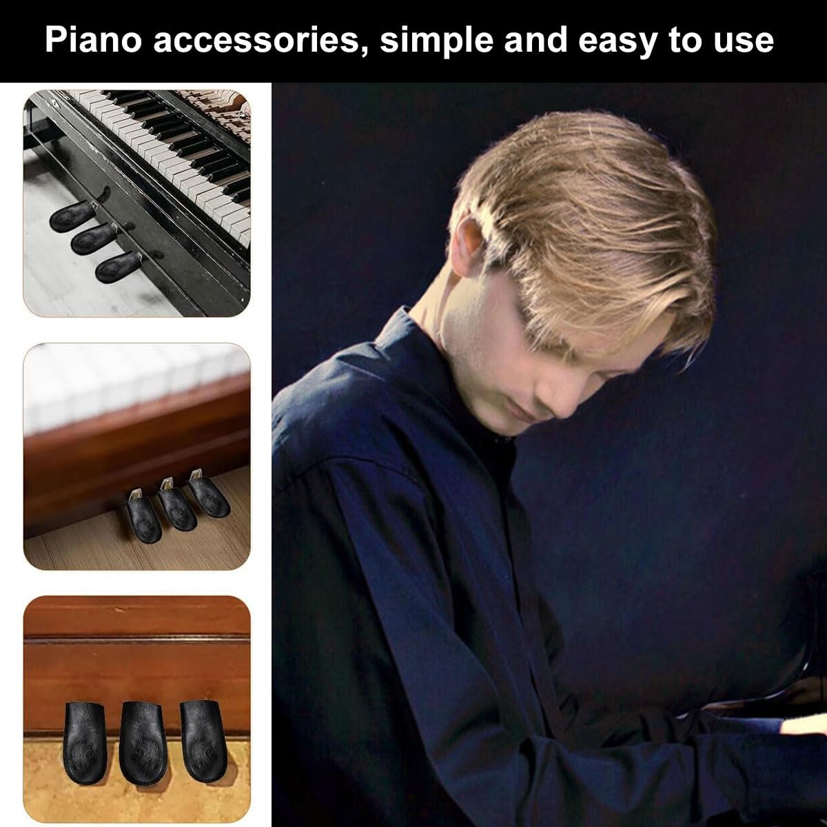 Pedale Copri Pedale per Pianoforte, 3 Pezzi Copertura Del Pedale Del Piano, Custodia Proteggi Pedale Pad Pedale Proteggi Maniche, Pianoforte Protezioni Del Pedale Copri Piedini