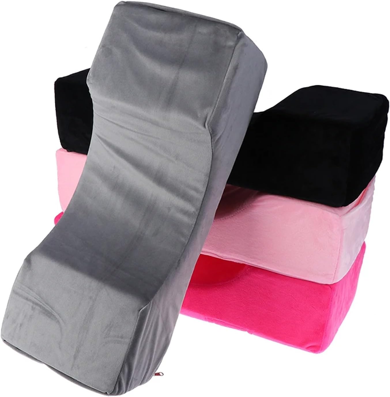 Professional Eyelash Extension Memory Foam Pillow, Black, Ergonomic Neck Support with Tool Storage Pocket, 19.7x7.87x5.1 Inch (red)