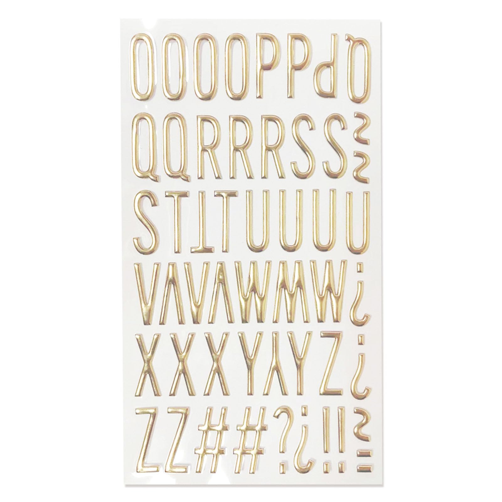 Psdndeww O Z 3D Gold Glitter Letter Number Stickers Scrapbooking Journal Notebook Metallic Color Letter Sticker Sticker For Home Decoration