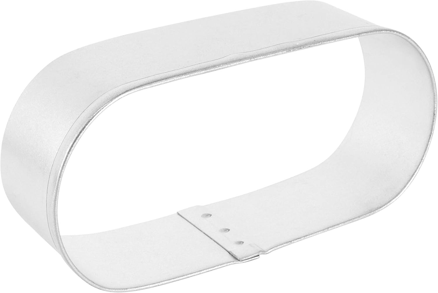 Durable Silver Metal Oblong Cookie Cutter 3.5 x 1.75 inches