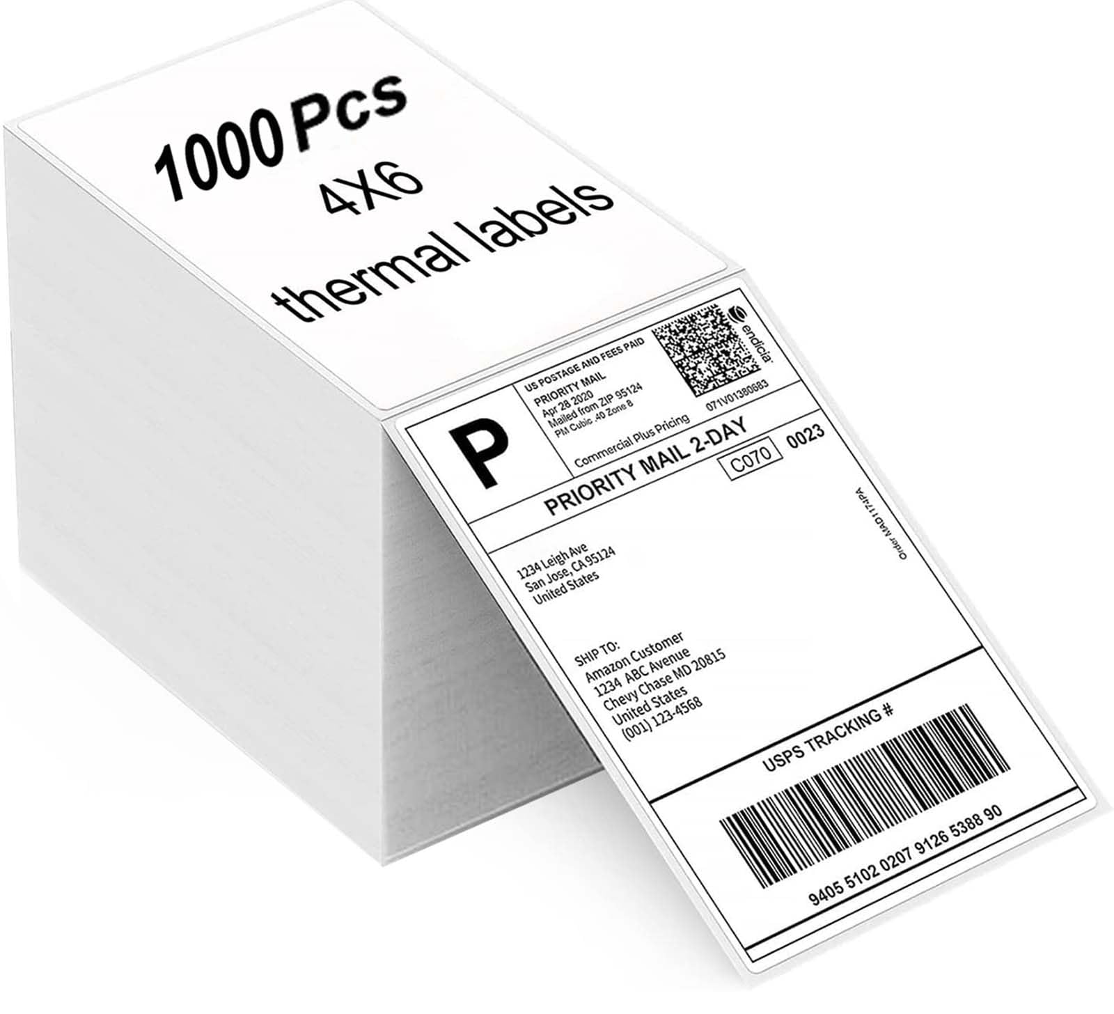 MBLABEL 4"x6" Direct Thermal Labels, Fanfold Thermal Label Shipping Label 4x6 Compatible with Rollo, MUNBYN, iDRPT, Polono, Zebra, Permanent Adhesive