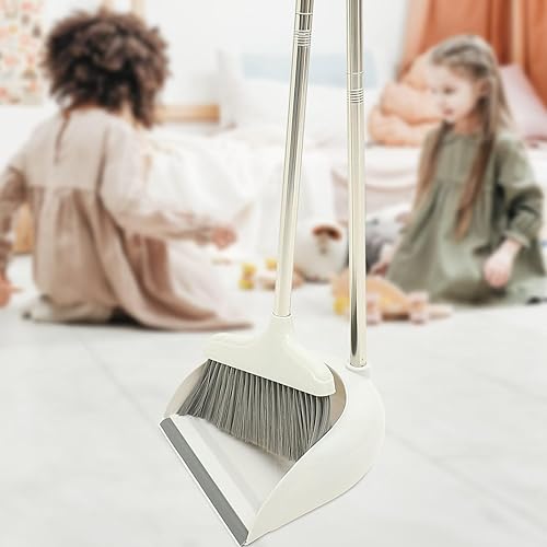 Miniatura 8 de Juego de escoba antiadherente para el hogar y recogedor de plástico combinación de escoba de metal con recogedor, escoba y recogedor, juego de