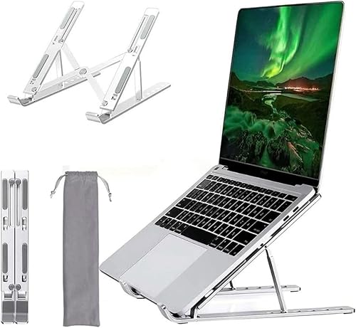 Miniatura 1 de Soporte de aluminio para laptop con 7 alturas ajustables, ligero y duradero, soporte elevador para laptop de 9 a 15.6 pulgadas, soporte de