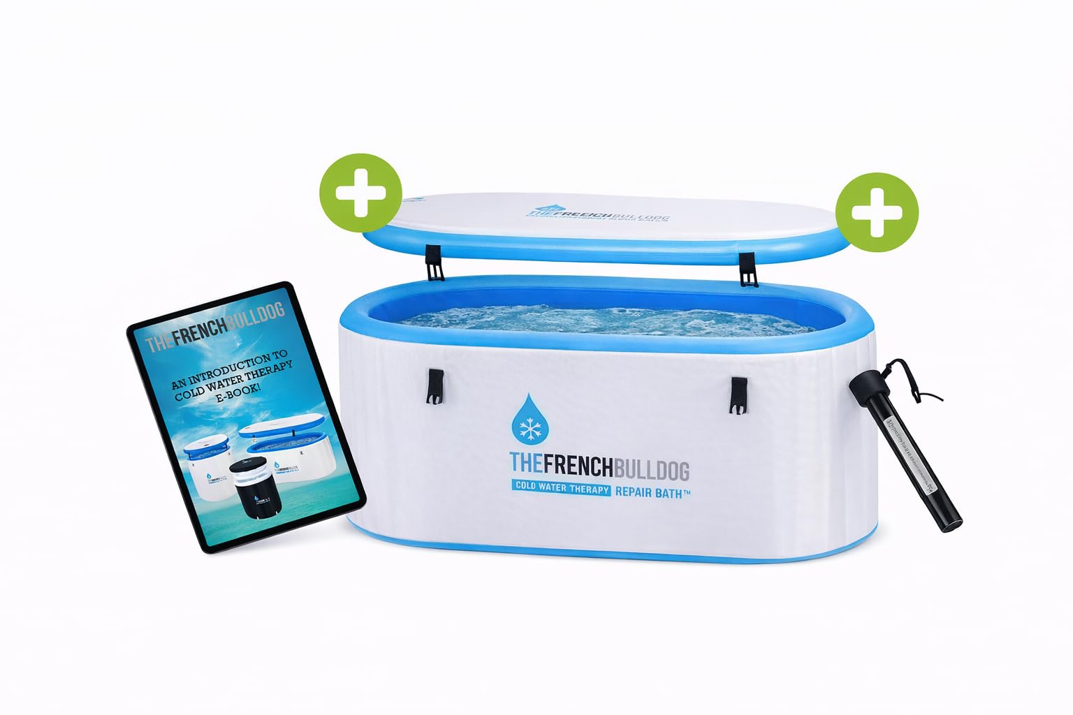 THEFRENCHBULLDOG Vasca di ghiaccio gonfiabile per recupero, vasca di ghiaccio autoportante per la terapia dell'acqua fredda, vasca di ghiaccio professionale, scelta per atleti.