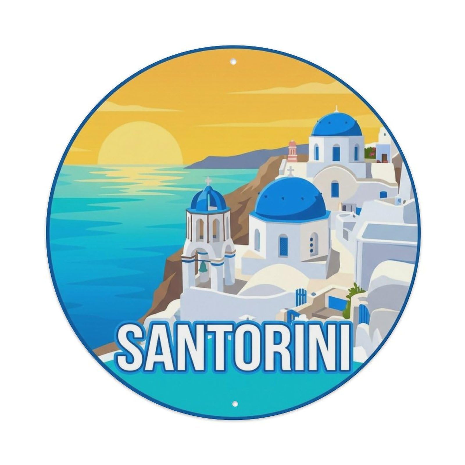 Greece Retro Travel Santorini 1 Metal Tin Sign