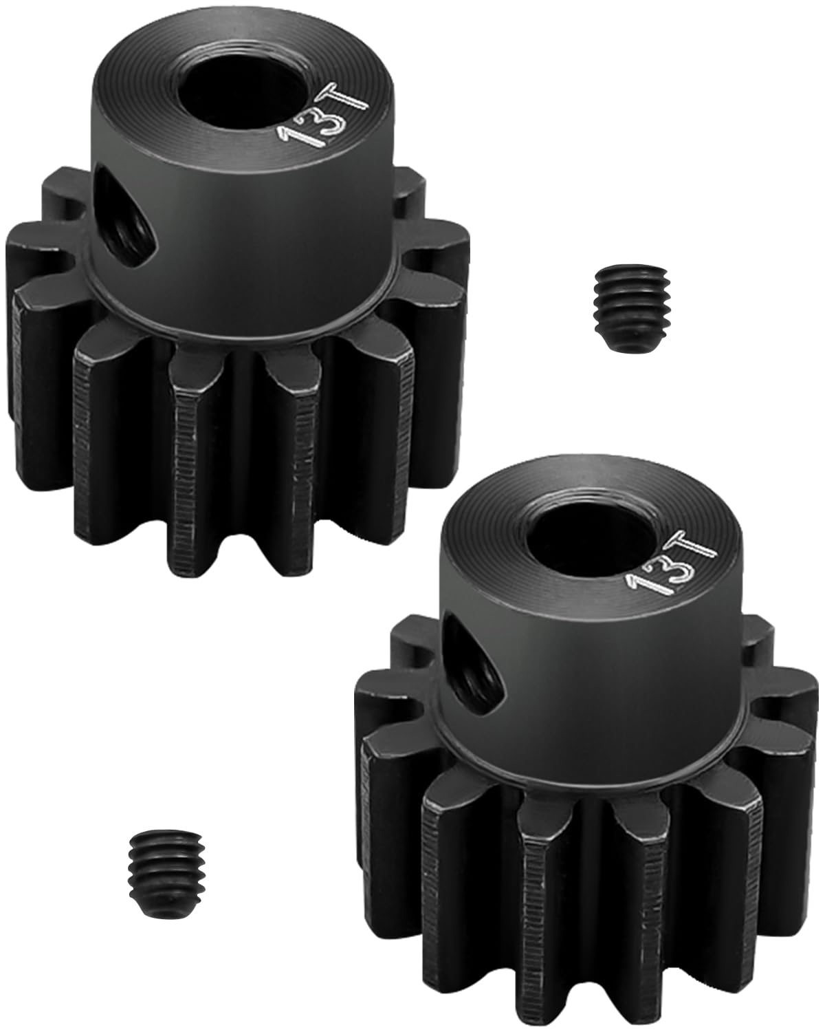 2Pcs 3943X 13-Tooth Pinion Gear Fit for Traxxas Slash Rrustler Stampede Raptor 4x4 VXL TRX-4 TRX-6 RC Cars, 32 Pitch Hardened Steel Hot Racing Motor
