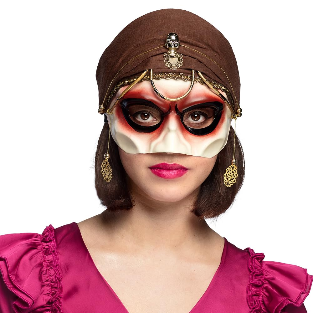 Boland - Mask Fortune teller with Headscarf, Fancy Dress Mask for Costumes, Halloween, Carnival and Theme Party