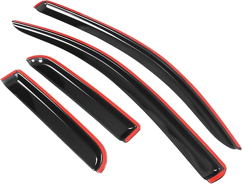 Miniatura 3 de IKON MOTORSPORTS - Visera de ventana compatible con Toyota Tundra de doble cabina 2007-2021, estilo delgado, acrílico, tintado, humo, lluvia,