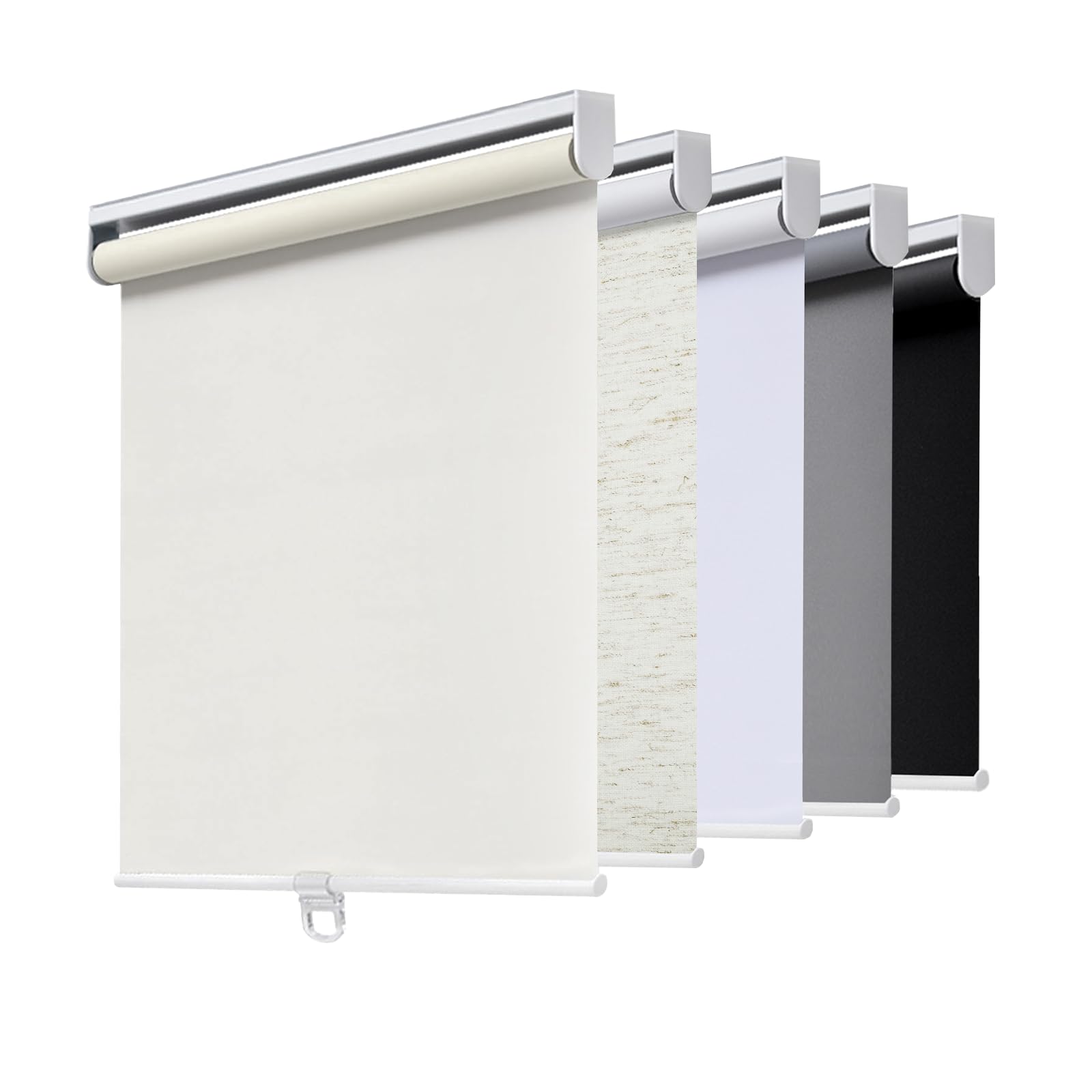 AOSKY Cordless Roller Shades Blackout Blinds for Windows Room Darkening Rolled Up Shades with Spring System, UV Protection Window Shades Door Blinds for Home and Office (26.5" W x 72" H, Ivory)