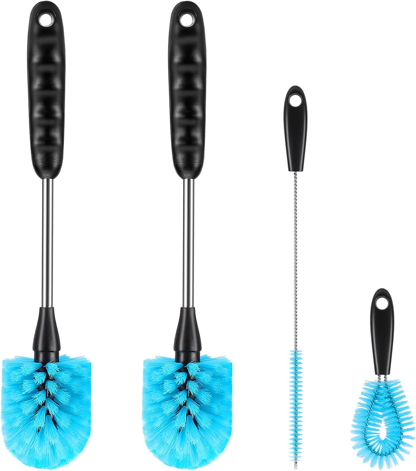 Bottle Brush Cleaner Set, Long Handle 3-in-1 Stainless Steel Water Bottle Cleaning Brush for Washing Narrow Neck Bottle, Sport Bottle, Baby Bottle, Flask, Tumbler, Straw, Cup Cover