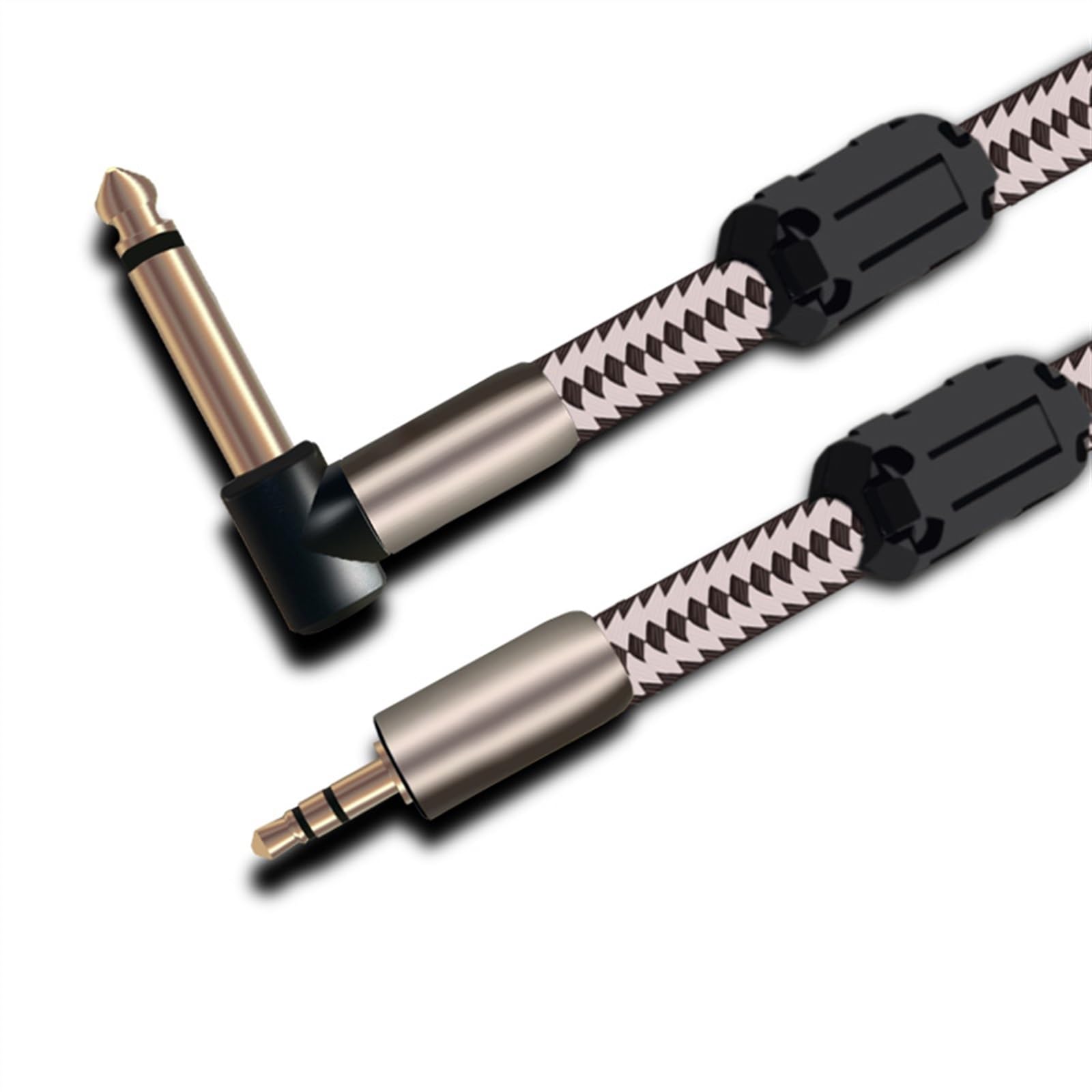 Audiokabel für die Gitarre HiFi-Audiokabel 3,5 Mini-Klinke Auf Mono 6,35 1/4" TS-Buchse Für Gitarre, Elektrische Orgel, Abgewinkeltes 1/4-Zoll-Kabel (Color : Bk, Size : 8meter)