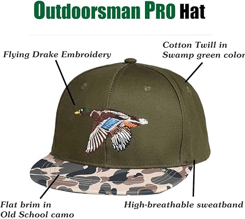 Miniatura 4 de EDTREK Performance Outdoorsman Snapback - Sombrero de camión con ala plana, bordado de animales único