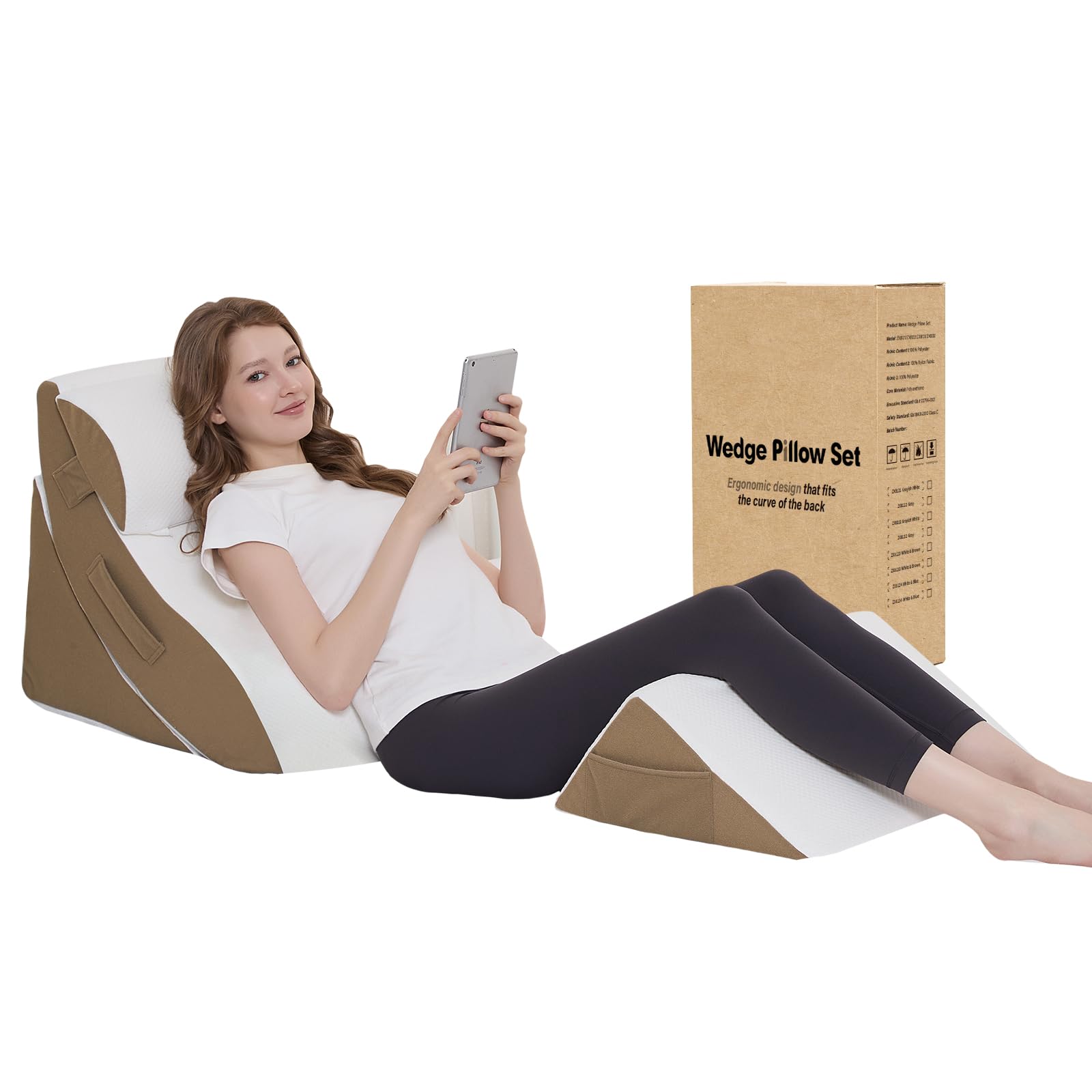 ** similar **wedge pillow set for after surgery – 4pcs orthopedic bed wedge pillows for sleeping – adjustable * similar **memory foam triangle support for back pain relief, acid reflux & recovery (coffee)