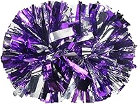 Vista 22 de Hooshing 2 piezas Pompones de animadora profesionales con mango de bastón (sin cordón de sujeción) para equipo de animadoras, deportes