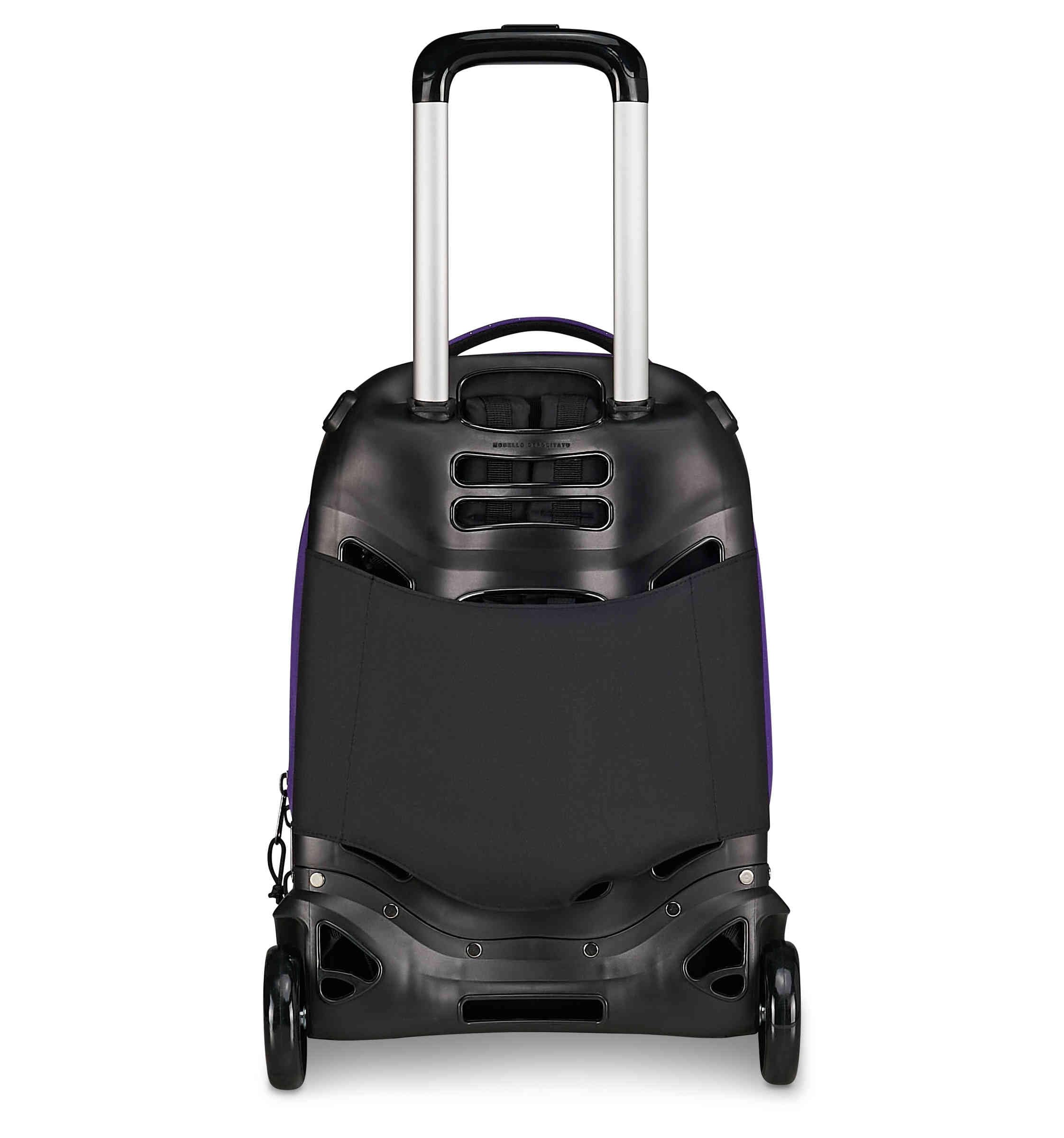 Invicta Trolley Scuola Plug Shine, Viola, 34 L, Effetto brillantini, Doppio Scomparto, Cross-over System, Tasca attrezzata, Scomparto porta pc, Tasca portaborraccia, Scuola media e superiore, Ragazza