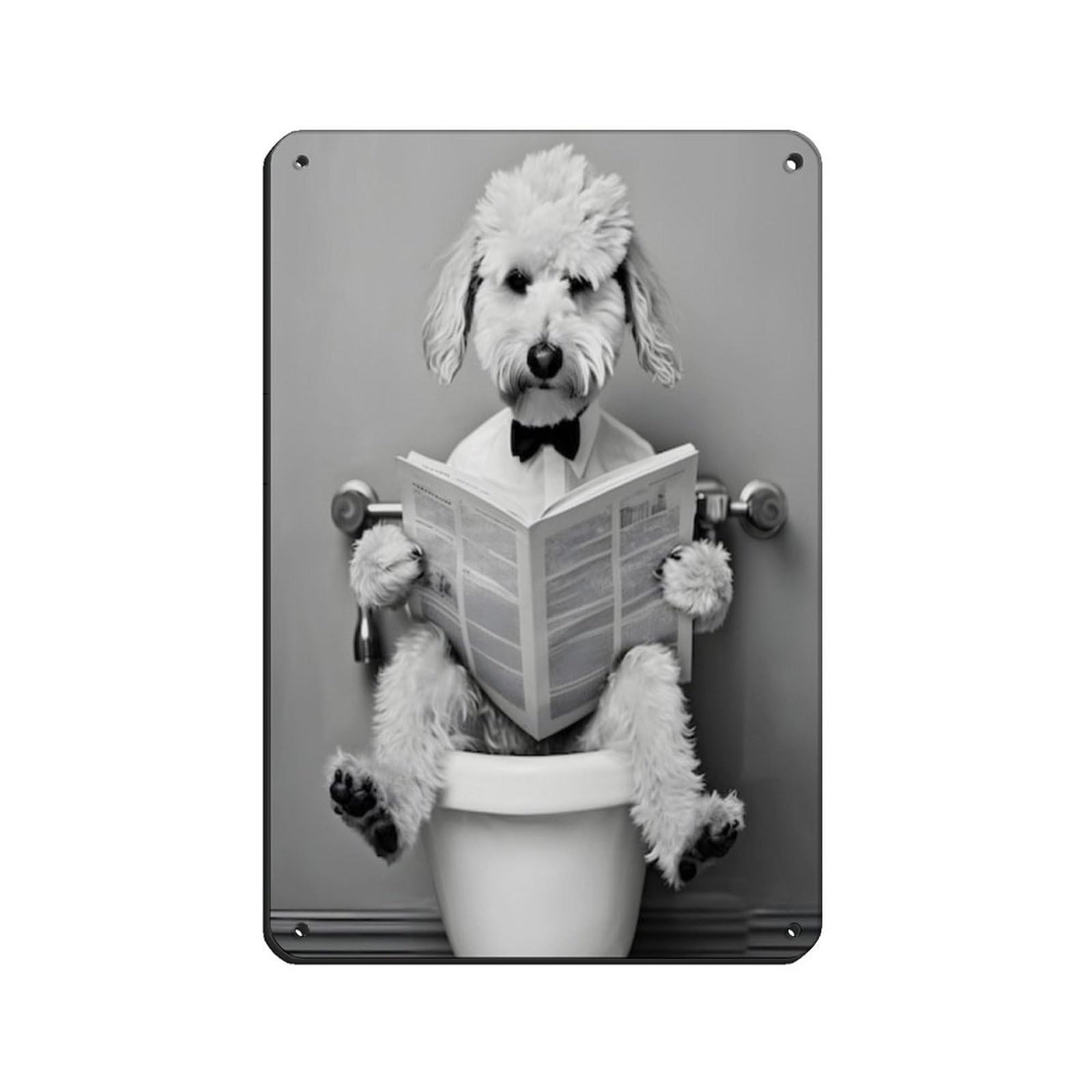 Bedlington Terrier, Funny Bathroom Decor Retro Poster Metal Tin Sign Chic Art Retro Iron Painting Bar People Cave Cafe Family Garage Poster Wall Decoration 8x12inch(20x30cm)