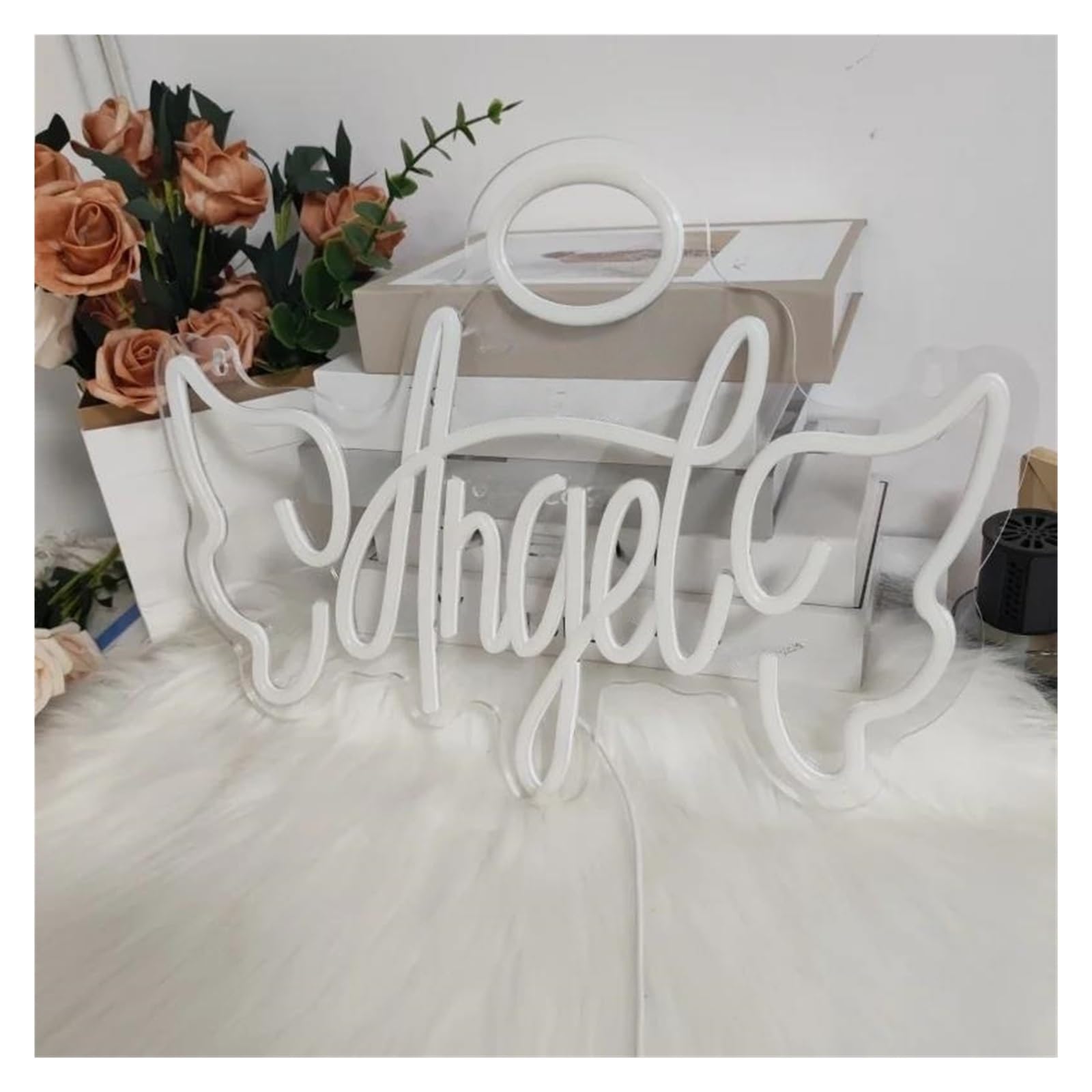 Hängende Kunst-Leuchtreklamen Engel-Neonschild, LED-Flügel, Neonlicht, USB-betrieben, Leuchtschilder Für Schlafzimmer, Party, Wanddekoration 40x30cm