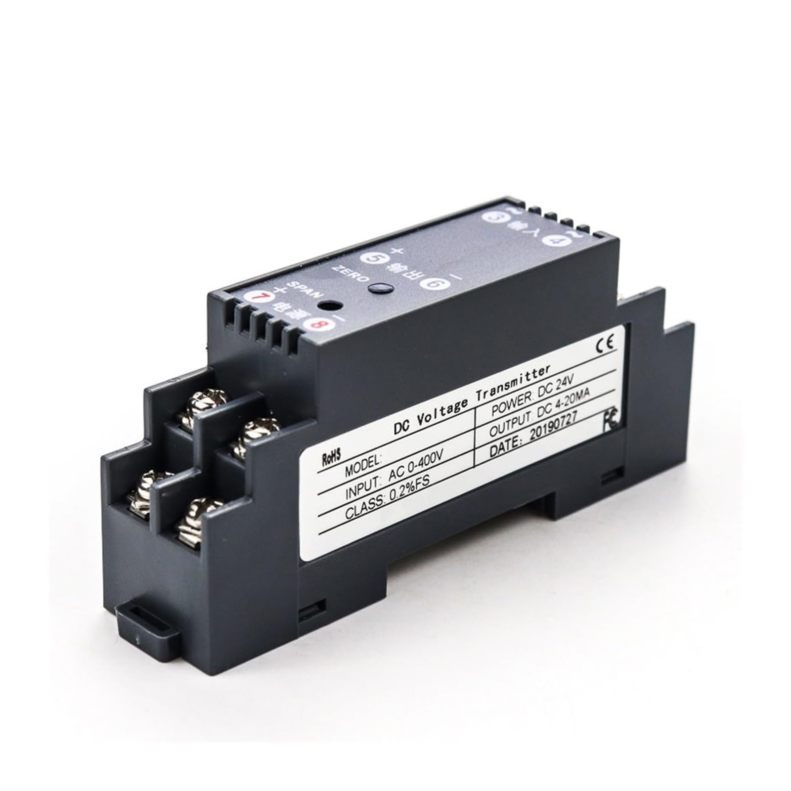 HYUJNAFZR DC 0-1000V Input 4-20mA/RS485 Output Din Type Voltage Transmitter DC Voltage Signal Sensor Voltage Sensor(Dc4-20ma Output,DC 0-1000V input)