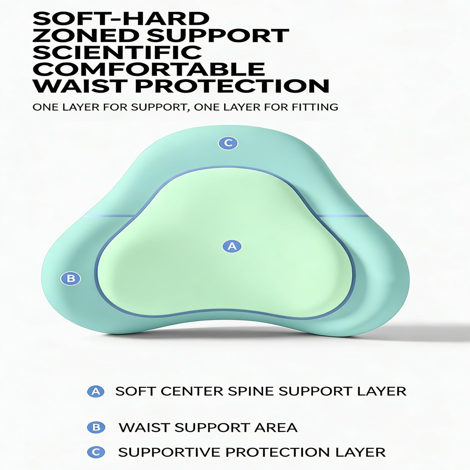 Cuscino lombare multiuso in memory foam per viaggi, casa, ufficio, auto, allineamento della colonna vertebrale e sollievo dal dolore, cuscino di supporto per la vita