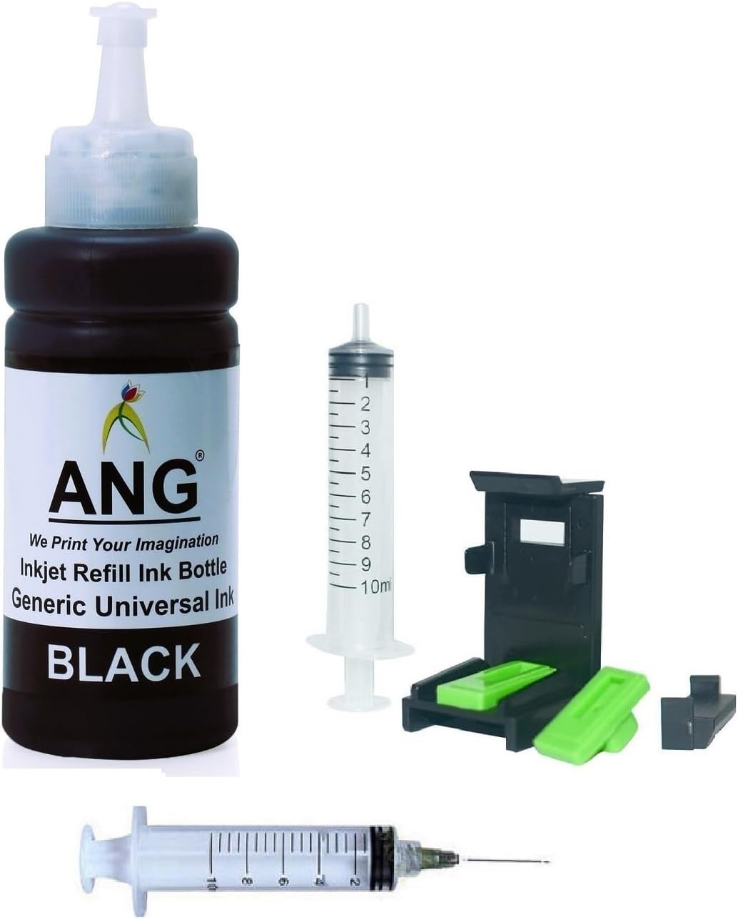 ANG Ink Suction Tool Kit for Canon Printer Cartridges PG88,PG,740,PG,745,PG47,PG89,PG810,PG830,PG40,810XL,811XL,47,57,745,746,745XL &746XL with Black Ink Bottle 100ML X 1 Ink Cartridge (Black)
