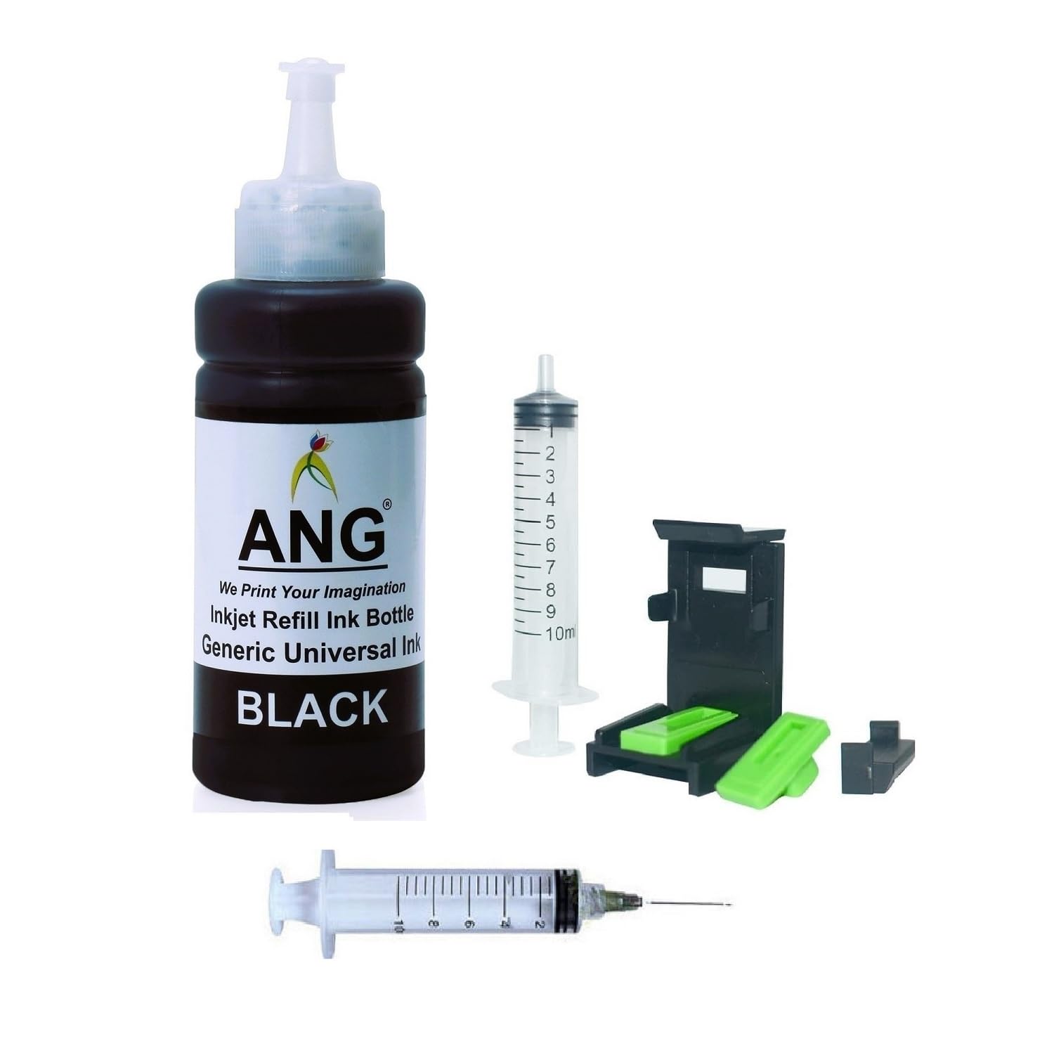 ANG Ink Suction Tool Kit for Canon Printer Cartridges PG88,PG,740,PG,745,PG47,PG89,PG810,PG830,PG40,810XL,811XL,47,57,745,746,745XL &746XL with Black Ink Bottle 100ML X 1 Ink Cartridge (Black)