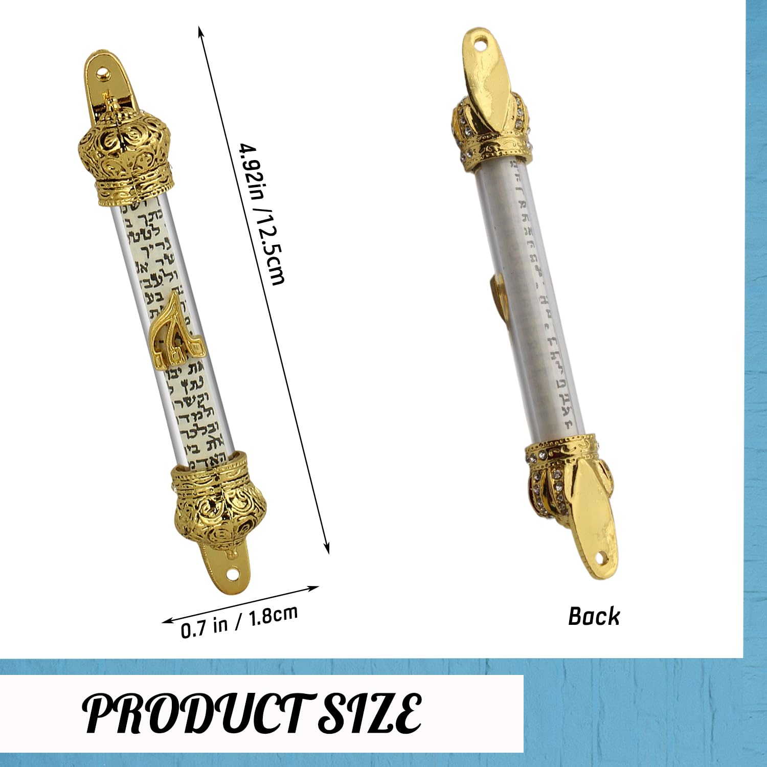 Prefdo Mezuzah with Scroll for Door, Jewish Mitzvah Door Mezuzah Case, Classic Crown mezuzah Plaque, Jewish Gifts, Door Frame Decorative Craft Gifts, House Warming Blessing Gifts