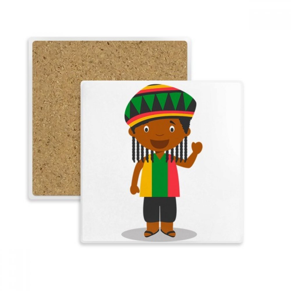 Idée cadeau dessous de verre pierre absorbante motif Jamaïque