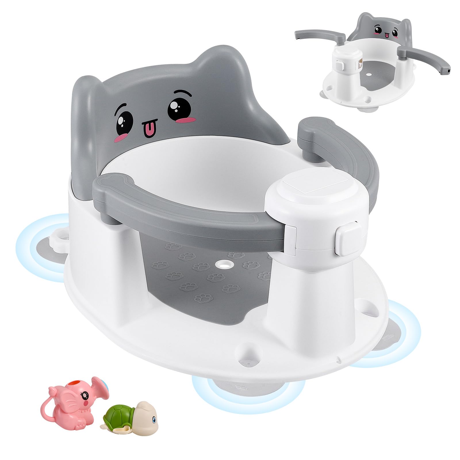 Seggiolino da Bagno Per Bambini,Seggiolino Antiscivolo Con 4 Potenti Ventose,Seggiolino per Vasca da Bagno per Bagnetto da 6 Mesi